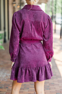 Hold My Hand Violet Purple Corduroy Dress