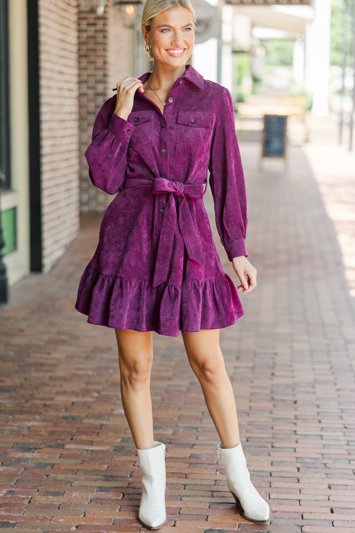 Hold My Hand Violet Purple Corduroy Dress – Shop the Mint
