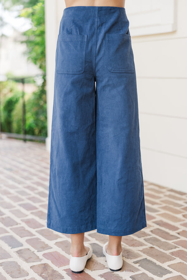 Let's Be Honest Navy Blue Canvas Pants