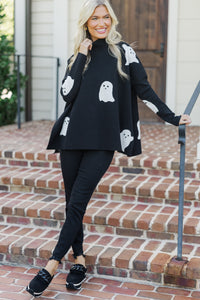 Quick Decisions Black Ghosty Sweater