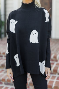 Quick Decisions Black Ghosty Sweater