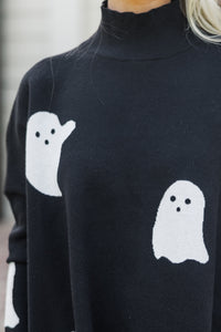 Quick Decisions Black Ghosty Sweater