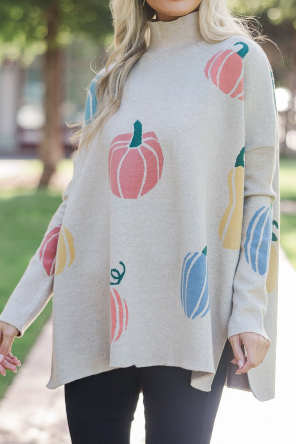 Quick Decisions Oatmeal Gourd Sweater