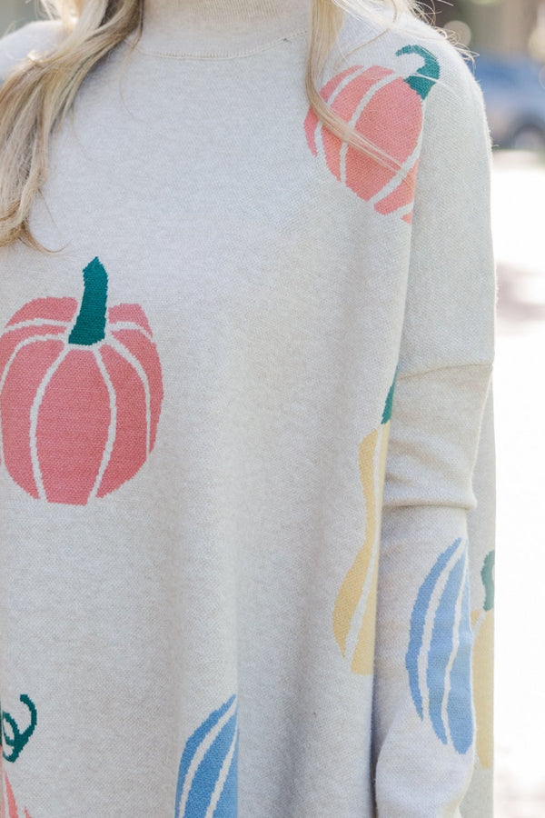Quick Decisions Oatmeal Gourd Sweater