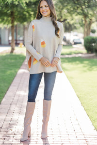 Quick Decisions Oatmeal Candy Corn Sweater