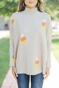 Quick Decisions Oatmeal Candy Corn Sweater