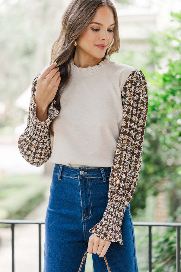 Feeling So Happy Cream Embroidered Blouse