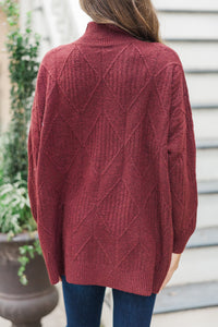 Walk The Walk Burgundy Sweater