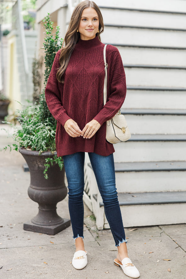 Walk The Walk Burgundy Sweater