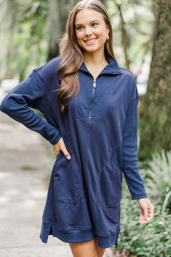 Navy blue hoodie dress on sale