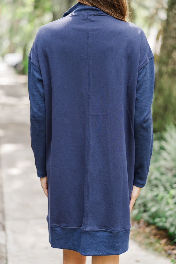 Couldn't Be Happier Navy Blue Sweatshirt Dress Shop the Mint Couldn't Be Happier Navy Blue Sweatshirt Dress Shop the Mint