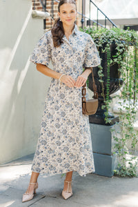 Quality Time Cream Paisley Midi Dress