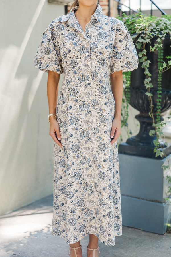 Quality Time Cream Paisley Midi Dress