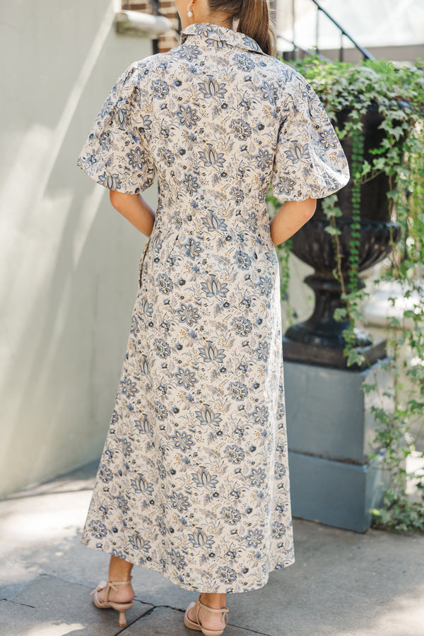 Quality Time Cream Paisley Midi Dress