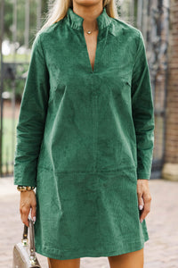 Make It Count Olive Green Corduroy Dress