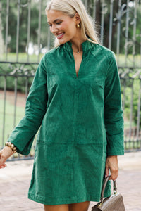 Make It Count Olive Green Corduroy Dress