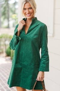 Make It Count Olive Green Corduroy Dress