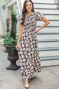 Make The Right Choice Plum Purple Floral Maxi Dress