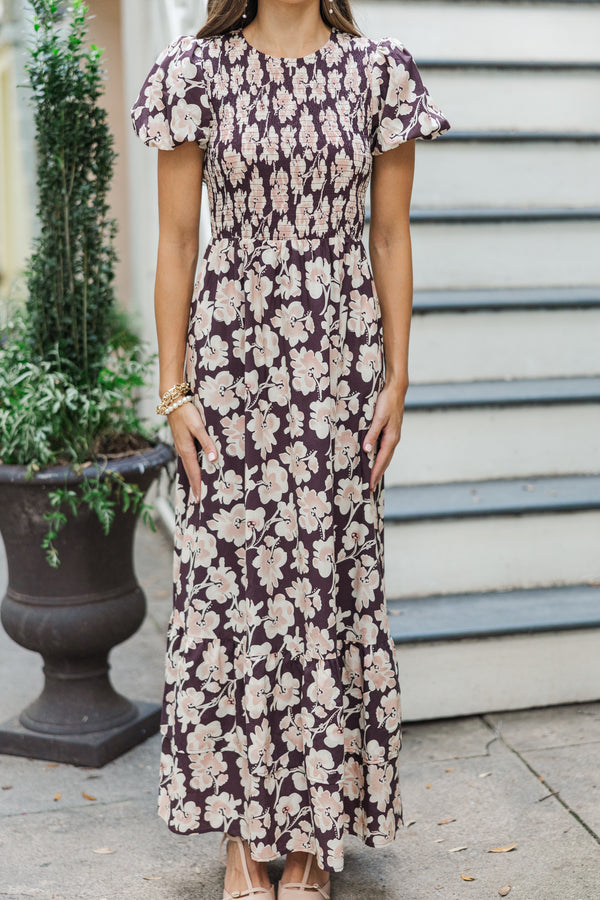 Make The Right Choice Plum Purple Floral Maxi Dress