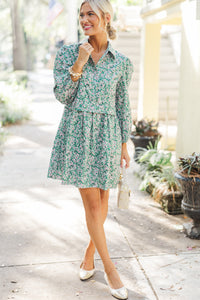 Thinking Of You Green Floral Shirt Dress