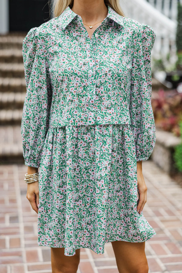 Thinking Of You Green Floral Shirt Dress, Small - The Mint Julep Boutique | Women's Boutique Clothing Thinking Of You Green Floral Shirt Dress, Small - The Mint Julep Boutique | Women's Boutique Clothing