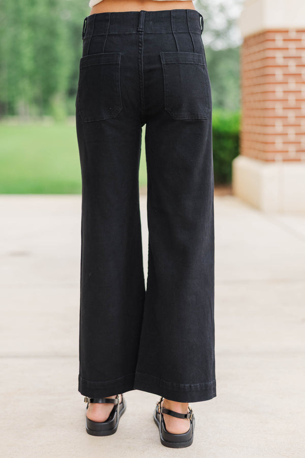 Big Dreams Black Denim Wide Leg Jeans