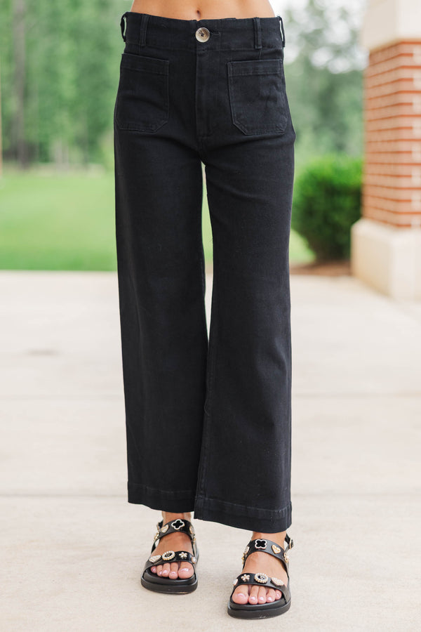 Big Dreams Black Denim Wide Leg Jeans