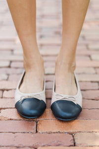 Get To Work Taupe Colorblock Ballet Flats