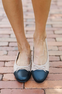 Get To Work Taupe Colorblock Ballet Flats