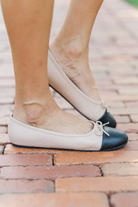 Get To Work Taupe Colorblock Ballet Flats