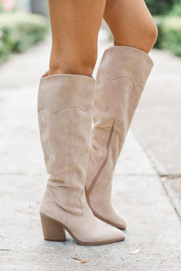 Walk On By Taupe Brown Western Boots