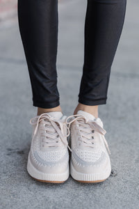 On Your Time Cream Woven Sneaker