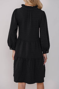 All Up To You Black Textured Dress