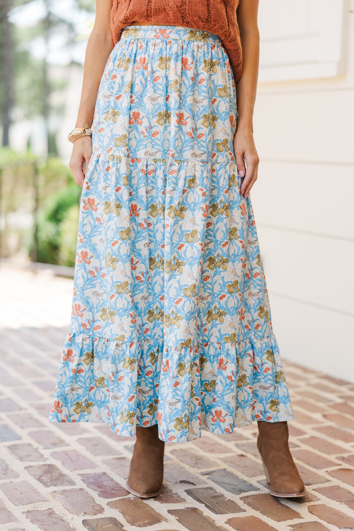 Festive Maxi Skirt - Blue
