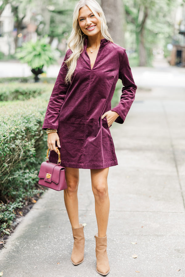 Make It Count Plum Purple Corduroy Dress