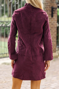 Make It Count Plum Purple Corduroy Dress