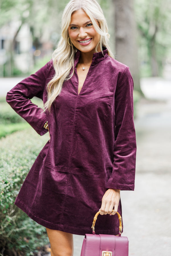 Make It Count Plum Purple Corduroy Dress