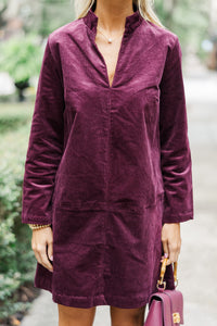 Make It Count Plum Purple Corduroy Dress