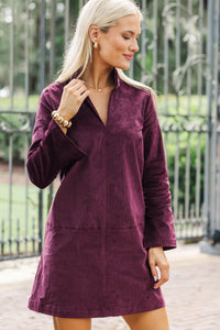 Make It Count Plum Purple Corduroy Dress