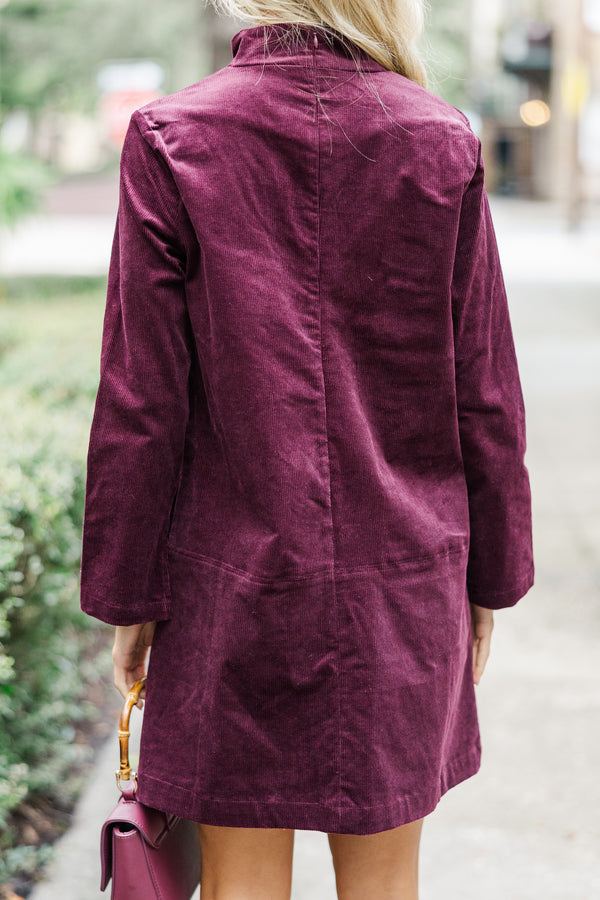 Make It Count Plum Purple Corduroy Dress