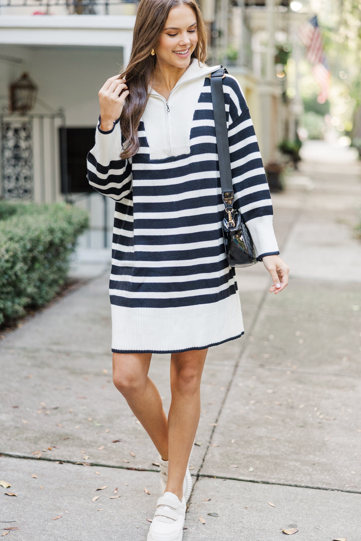 Listen To Me Cream White Striped Sweater Dress Shop the Mint Listen To Me Cream White Striped Sweater Dress Shop the Mint