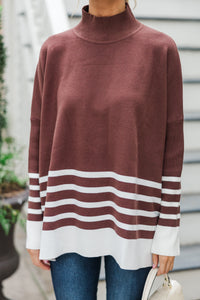 Maine Attraction Brown Striped Sweater