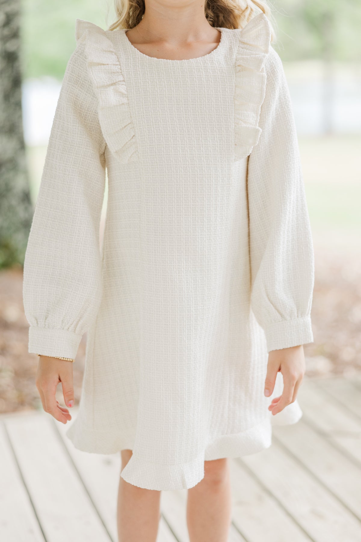 Classic Tweed Dress (Cream)