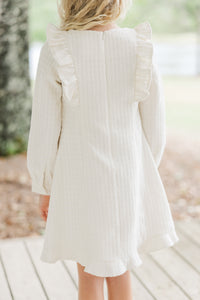 Girls: It's All You Cream White Tweed Dress