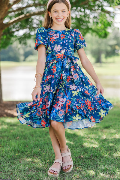Girls: Fun & Games Blue Floral Dress – Shop the Mint