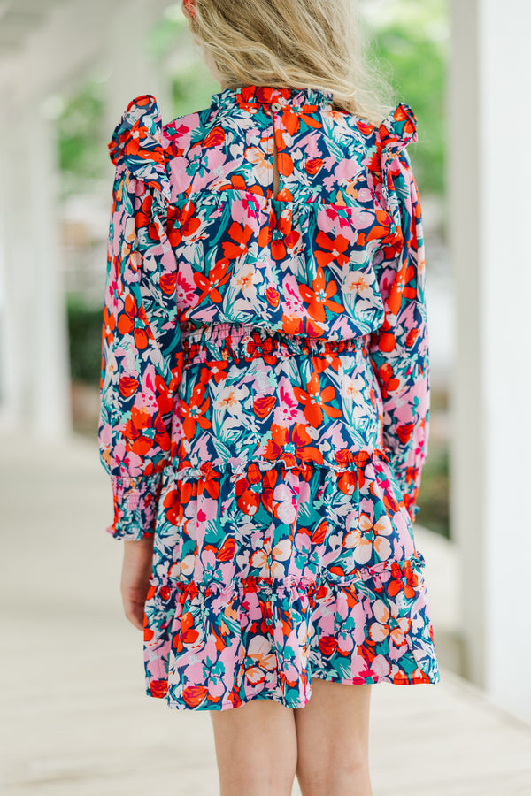 Girls: Walk My Way Red Floral Dress