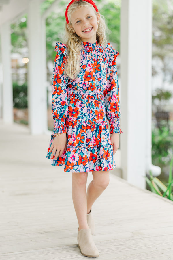 Girls: Walk My Way Red Floral Dress