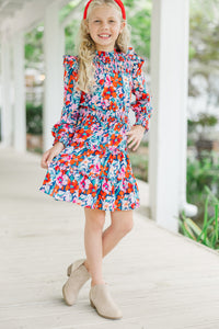 Girls: Walk My Way Red Floral Dress