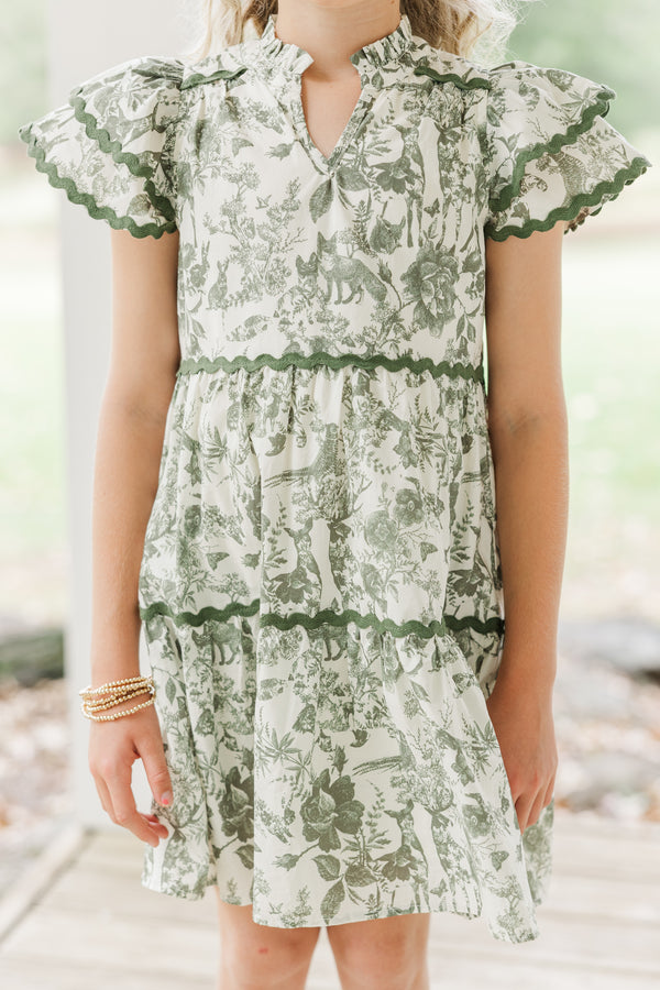 Girls: Come For It Olive Green Toile Babydoll Dress Shop the Mint Girls: Come For It Olive Green Toile Babydoll Dress Shop the Mint