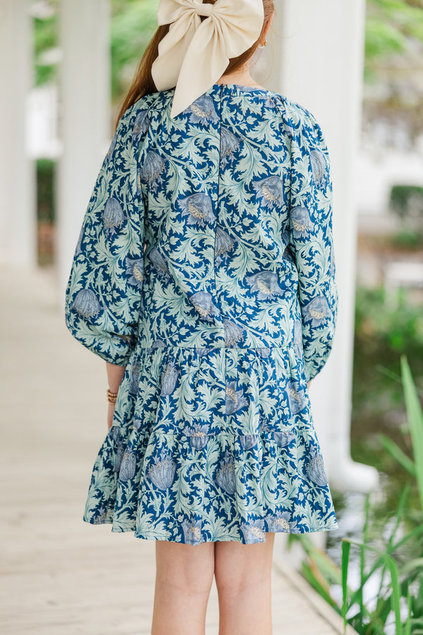 Girls: Good Intentions Navy Floral Dress